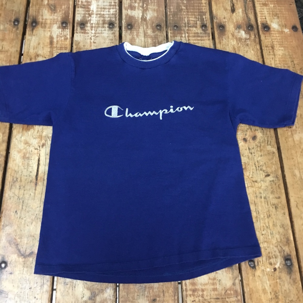 Vintage Champion Spellout Tee/ YL- Adult S